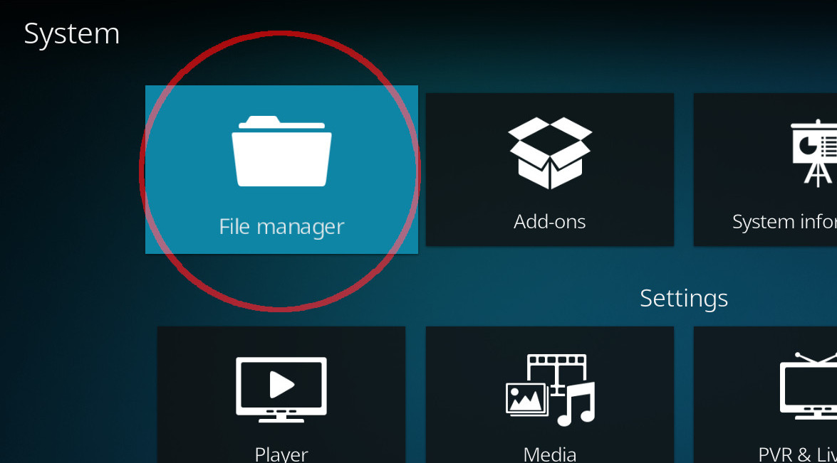 addon install - Kodi file manager